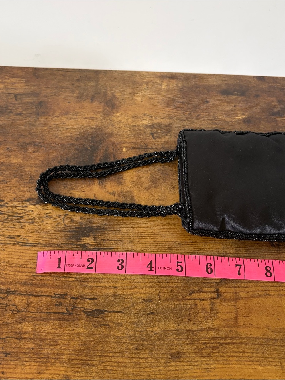 Small Vintage Sequin bag with Beaded Wrist Strap Evening purse with Zipper 6”X5” - Picture 6 of 10